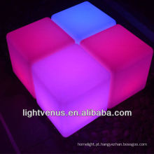 Mudando de cor RGB led barra cubo cadeira decorativas conduzidas tamboretes de barra